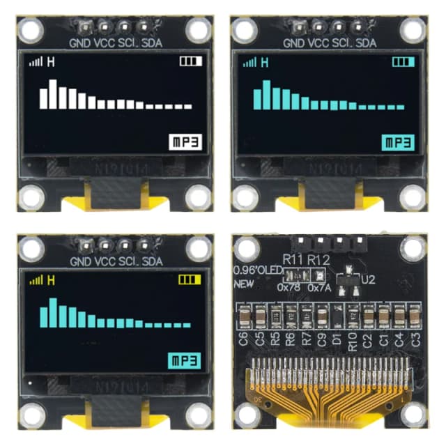 Modulo display OLED da 0,96 pollici SSD1315 Bianco/Blu/Giallo 128X64 4Pin IIC I2C Seriale 12864 Scheda schermo LCD