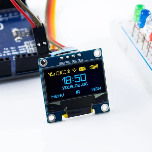 Modulo schermo OLED da 0,96 pollici I2C IIC 128x64 SS - D - 1306 3,3 V-5 V Blu/blu Giallo/Bianco per Arduino ESP32 ESP8266