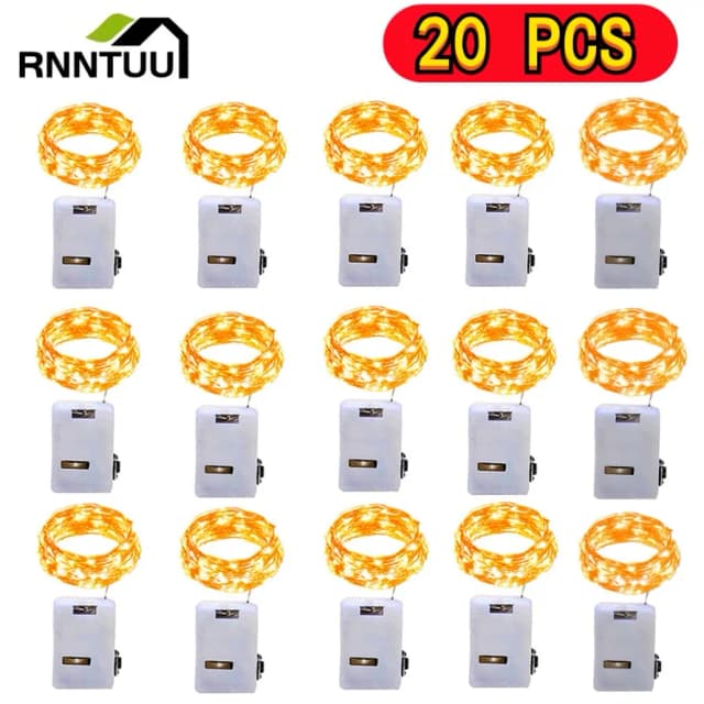 Con batteria LED String Lights Rame Argento Filo Ghirlanda Luce Lucine Decorazione festa per Natale Matrimonio 1/2/3M