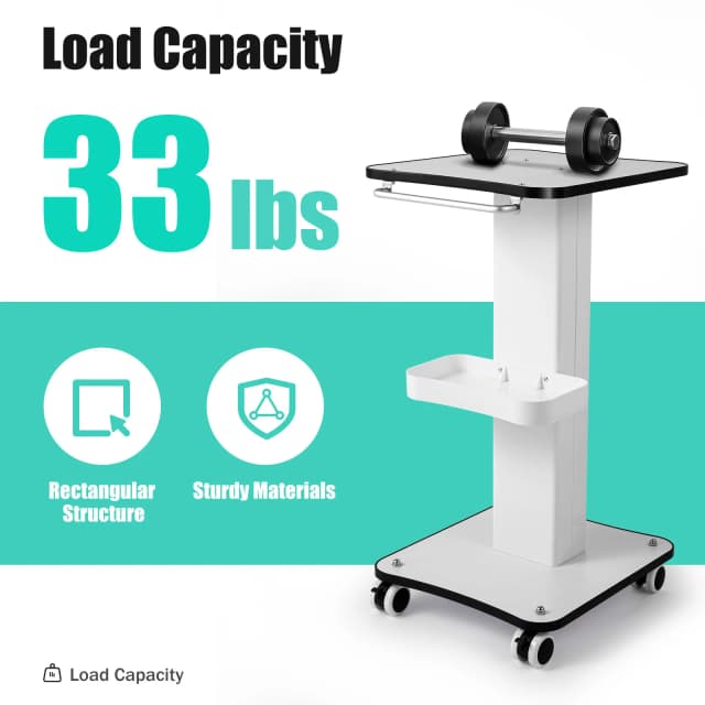 Carrello per salone di bellezza a 3 livelli Carrello con rotelle Supporto per carrello Carrello mobile Vassoio portaoggetti con vassoi portaoggetti per bellezza