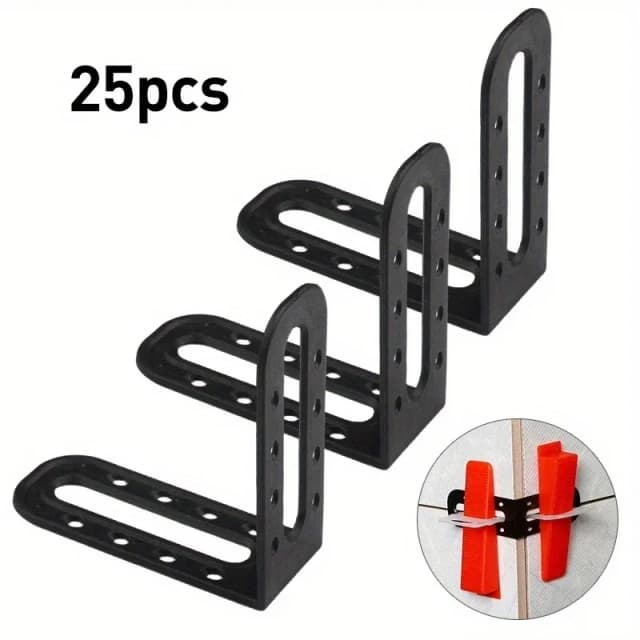 25 pezzi/100 pezzi strumento ad angolo quadrato in ceramica per livellamento e posizionamento di piastrelle strumento di fissaggio ad angolo retto