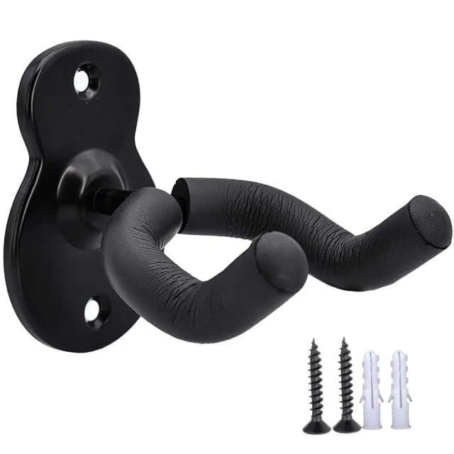 Gancio per gancio per montaggio a parete per chitarra Gancio per gancio da parete per basso elettrico acustico Gancio per supporto in metallo nero