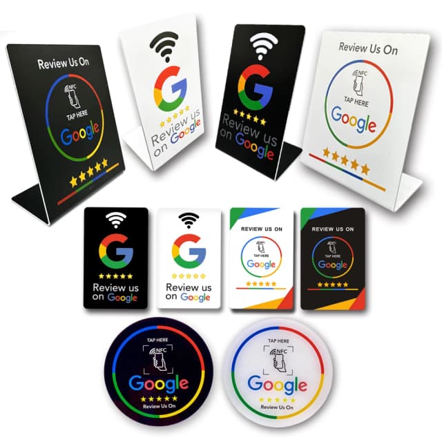 Scheda di revisione Google programmabile da 13,56 Mhz Tavolo stazione NFC Adesivi acrilici Supporto NFC impermeabile Scheda di revisione Google
