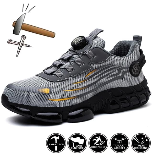 Scarpe protettive indistruttibili scarpe antinfortunistiche con bottoni rotanti scarpe da lavoro antiperforazione Anti-smash moda uomo stivali di sicurezza muslimah