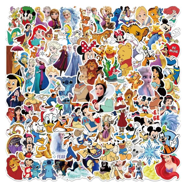 100PCS Mixed Disney Cartoon Caracter Collection adesivi Graffiti per decorare bagagli custodie per telefoni portatili adesivi fai da te giocattoli