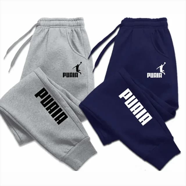 Pantaloni da uomo con stampa PUAIA Autunno/Inverno Nuovi pantaloni sportivi da jogging Fitness Abbigliamento ampio in tinta unita Pantaloni streetwear