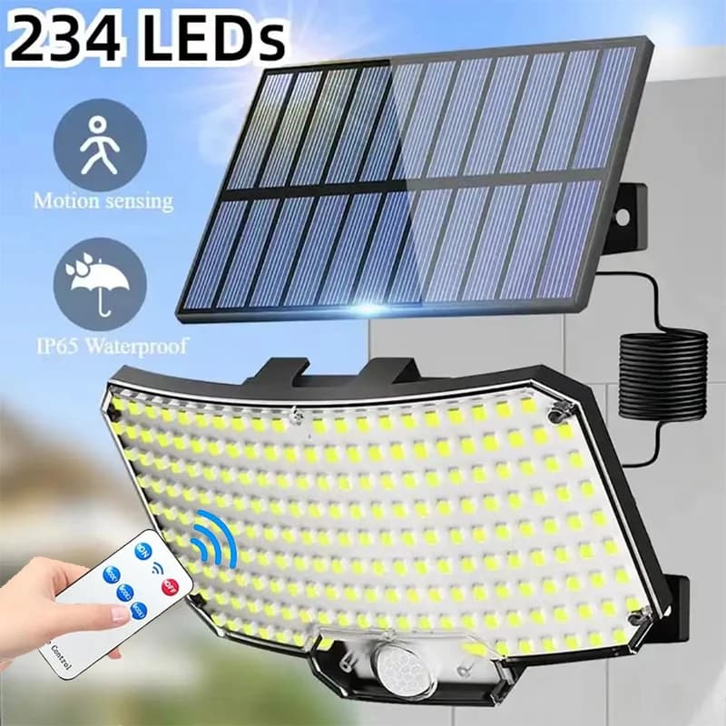 Lampada da parete da giardino a LED ad alta potenza con sensore di movimento super luminoso a luce solare IP65 impermeabile 3 modalità di funzionamento