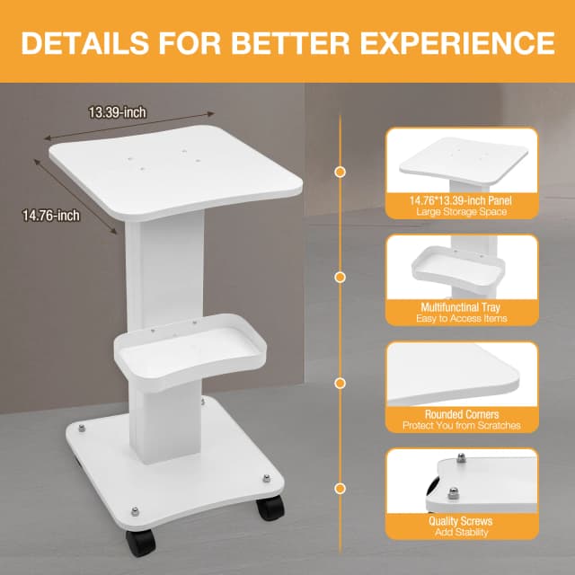 ABS salone di bellezza carrello semplicità piedistallo carrello di rotolamento carico 40Kg per saloni di bellezza ospedali parrucchieri laboratori