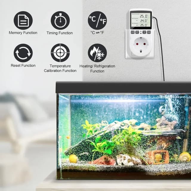 Termostato presa timer regolatore di temperatura digitale spina UE con interruttore timer sensore di temperatura riscaldamento raffreddamento