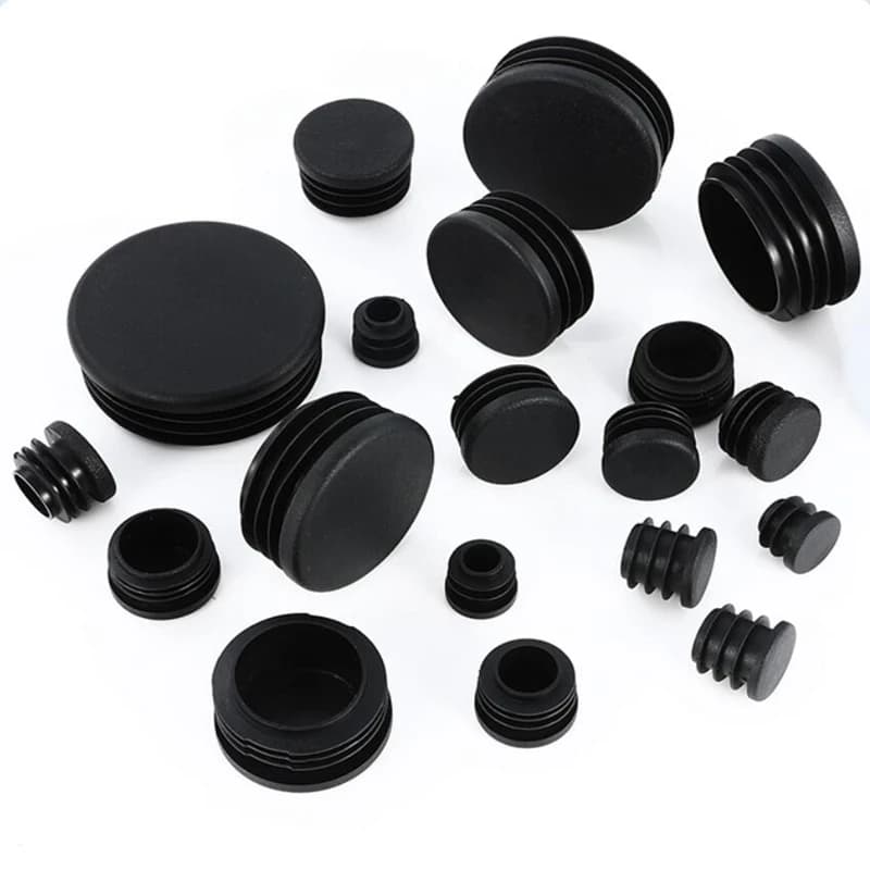 Tappo per tubo tondo nero in plastica PE 12 14 16 19 20 22 25 28 30 ~ 76mm Piedini antiscivolo per sedia Coperchio sigillante 2-20 pezzi