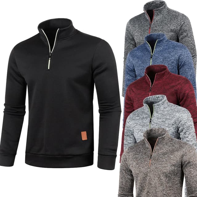 Felpe con mezza cerniera con colletto da uomo Pullover casual primavera autunno per uomo Sudore dolcevita da esterno Cappotti Abbigliamento sportivo solido