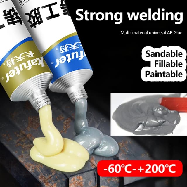 Colla per riparazioni di metalli ad alta resistenza Colla AB Forte incollaggio di ferro Resistenza al calore Saldatura a freddo Colla adesiva per riparazioni di metalli Colla per colata