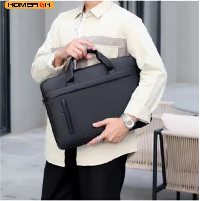 HOMEFISH Borsa a Tracolla per Laptop da 15 Pollici, Borsa da Ufficio Impermeabile di Lusso Leggero, Borsa Messenger Quotidiana da Uomo per Affari