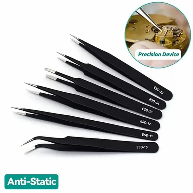 Pinzette in acciaio inossidabile 6 pcsantis-manutenzione di precisione strumenti di piegatura per riparazioni industriali per lavori domestici e modellismo