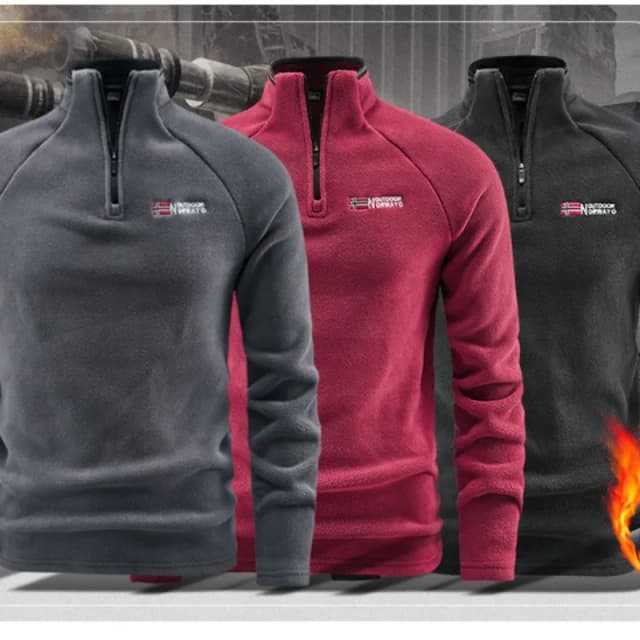 Felpa in pile polare autunno inverno per uomo spesso caldo colletto rialzato mezza zip strato base casual uomo maglione a maniche lunghe uomo