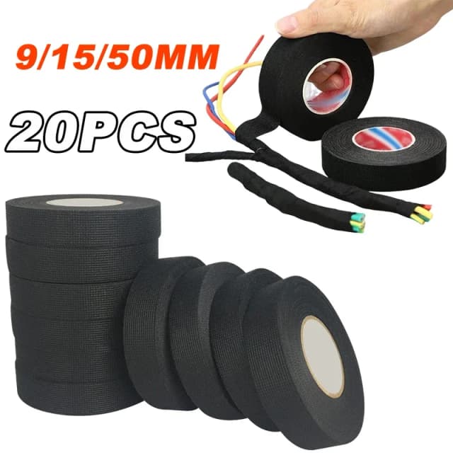 Nastro isolante elettrico Nastro per cablaggio resistente al calore 9/15/50MM Cablaggio per cablaggio per auto Nastro impermeabile di protezione del telaio