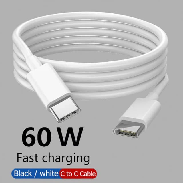Cavo dati PD 60W USB C a USB tipo C Cavo dati di ricarica rapida per Iphone 15 15Pro Huawei Samsung Xiaomi Linea dati Nero Bianco 1M 2M 3M