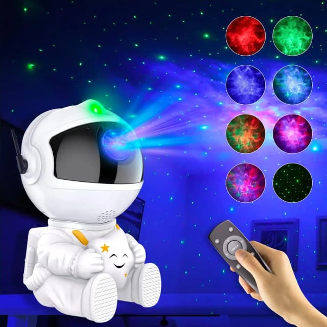 Projetor de luz galáxia presente crianças adultos astronauta luz noturna quarto estrela decoração de teto lâmpada noturna