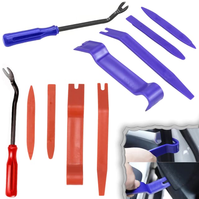 Kit di strumenti per la rimozione del rivestimento automatico, leva antigraffio, strumento in plastica, clip per portiera dell'auto, pannelli audio, lame per cruscotto, smontare la riparazione interna