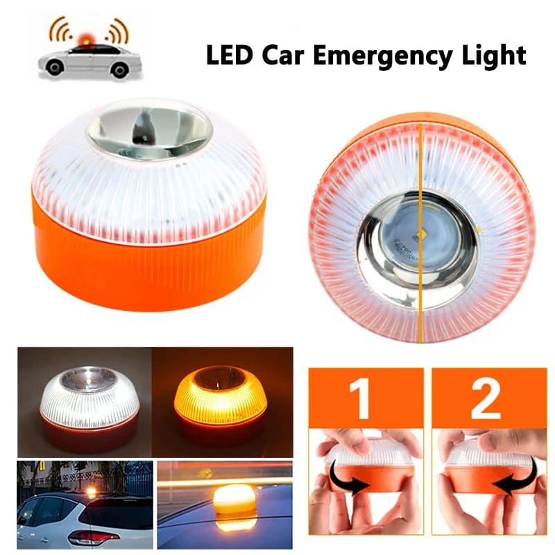 Luce di emergenza per auto a LED Luci di avvertimento stradale Torcia elettrica Stroboscopica a induzione magnetica Lampada per incidenti stradali Faro Accessorio di sicurezza