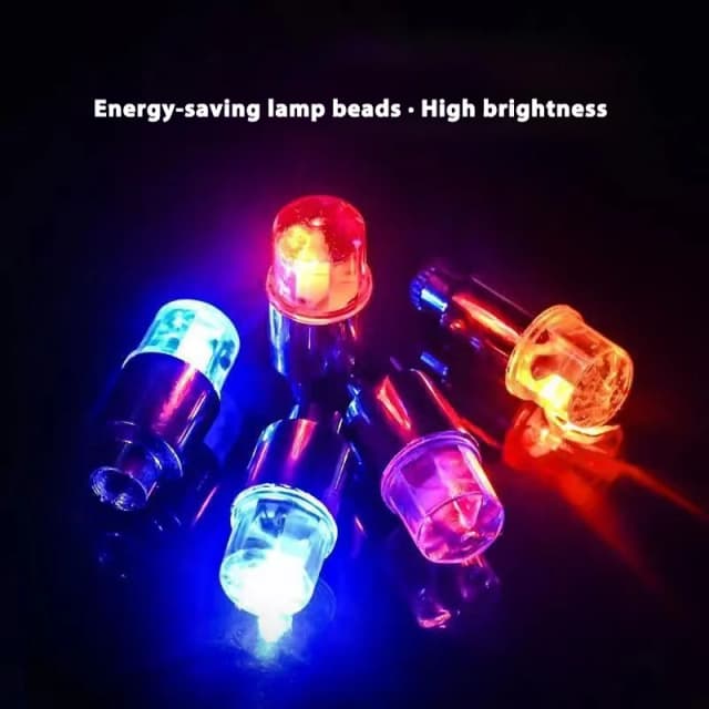 2 pezzi luci colorate per valvole ruota a LED moto biciclette tappi valvole pneumatici ruota auto coperchio valvola bicicletta antipolvere universale