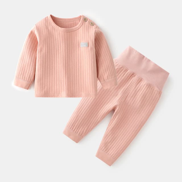Completo intimo termico autunno inverno Set di abbigliamento per bambini Set pigiama per ragazze per ragazzi Indumenti da notte caldi per bambini Colori caramelle Abbigliamento per bambini