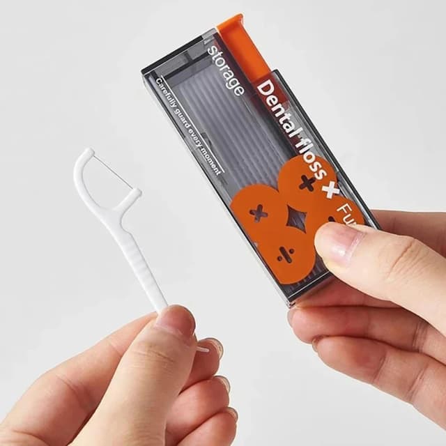 Porta Filo Interdentale Automatico Portatile, Dispenser Generico in Plastica per Stuzzicadenti con 10 Pezzi di Filo Interdentale, Custodia per Bastoncini Sottili per Denti