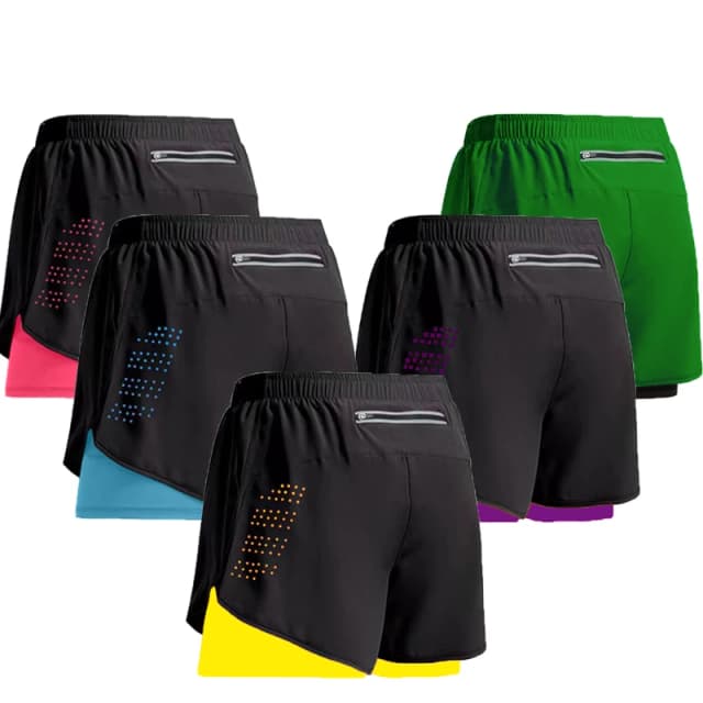 Nuovi pantaloncini da corsa da uomo pantaloncini sportivi da palestra 2 in 1 allenamento ad asciugatura rapida palestra fitness pantaloni corti da jogging pantaloncini da uomo estivi