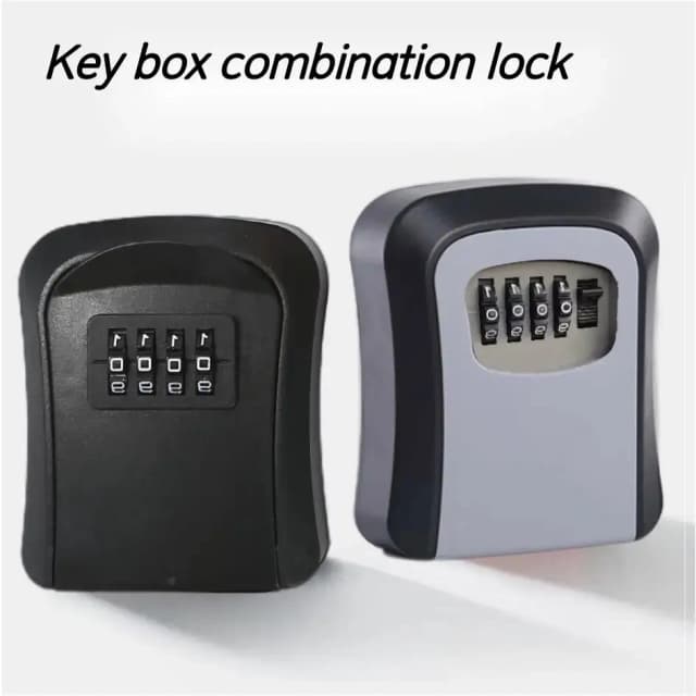 Portachiavi con lucchetto a combinazione, montato a parete, impermeabile, 4 cifre, password, 5 chiavi, scatola di immagazzinaggio, facile da collegare, cassetta di sicurezza per casa o ufficio