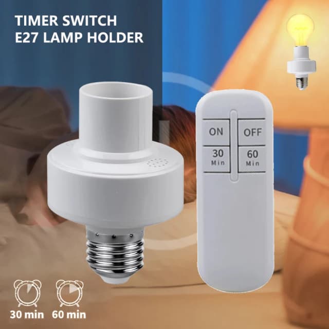 Basi per lampada con portalampada E27 con interruttore timer intelligente Portalampada con telecomando wireless per lampada a sospensione Lampadario a soffitto