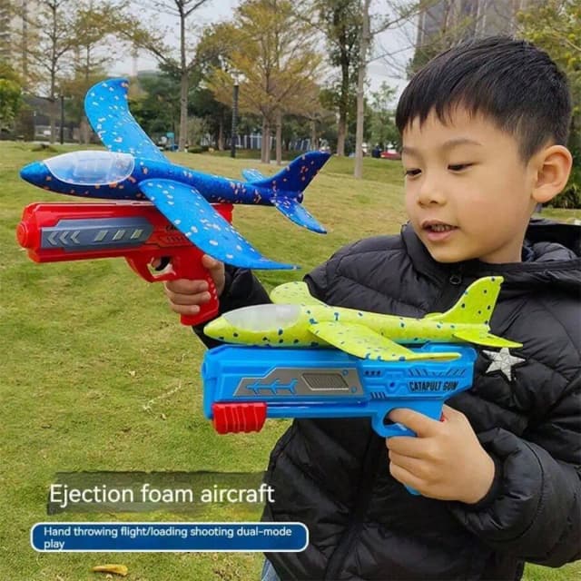 Aerei catapulta per bambini, Aerei in schiuma, Alianti, Giocattoli volanti da tiro all'aperto genitore-figlio (Pacchetti di accessori separati per l'acquisto)