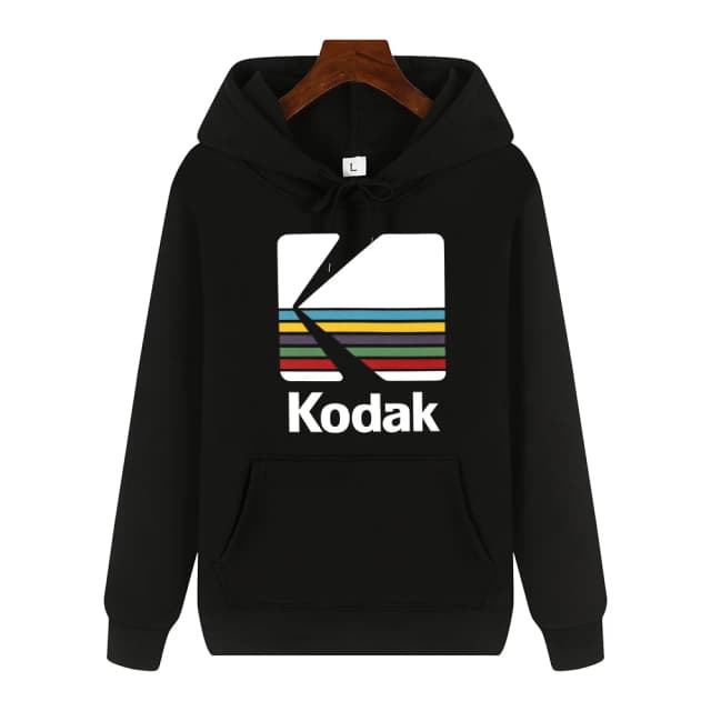 Kodak marca moda retrò Y2K stampa autunno e inverno uomo sportivo felpa con cappuccio outdoor casual casual comoda giacca da strada abbigliamento