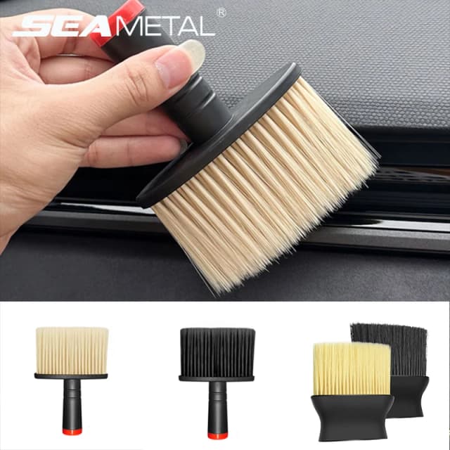 SEAMETAL Spazzola per la rimozione della polvere della presa del condizionatore d'aria per auto Setole morbide Spazzole per lavaggio auto Dispositivo per la rimozione della polvere per accessori per la pulizia dell'auto