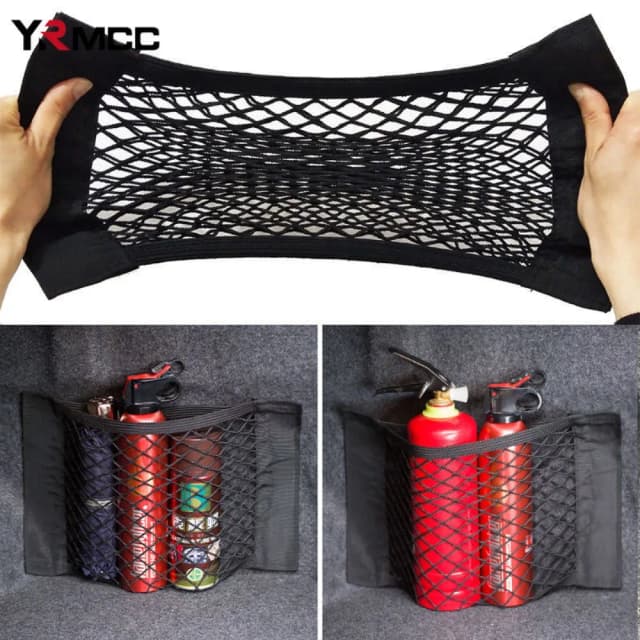 Borsa per bagagliaio posteriore per auto Organizzatore Rete a rete Borsa portaoggetti per sedile posteriore per auto Tasca universale per riporre l'auto Riordino Rete elastica
