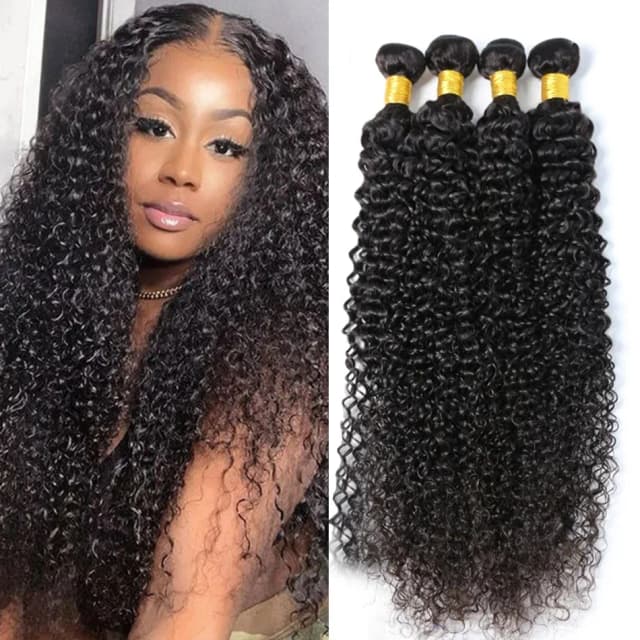 Extensions di Capelli Umani Vergini Afro Kinky Ricci Profondi 15A, 100% Naturali, Spessi, Non Trattati, Super Double Drawn