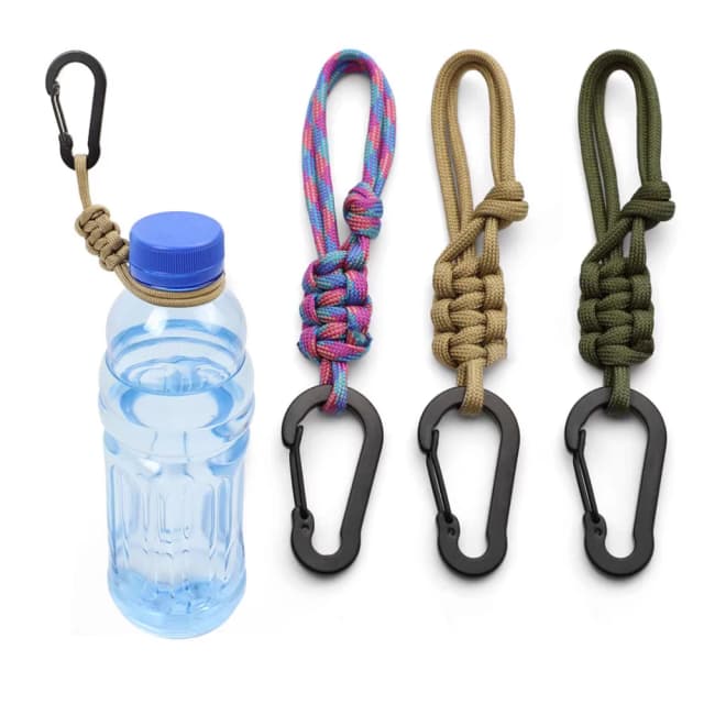 Fibbia per bottiglia d'acqua multifunzionale per esterni, fibbia per bollitore, fibbia per corda per ombrello, fibbia per cappello, portachiavi universale per acqua minerale