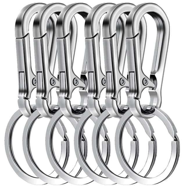 6 pezzi moschettone clip portachiavi moschettone in metallo portachiavi portachiavi portachiavi clip gancio supporto organizzatore per chiavi auto finder