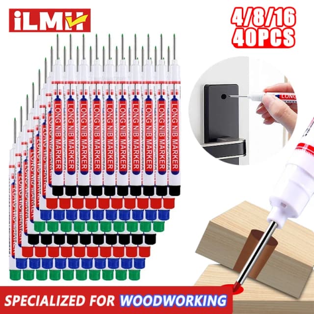 4-40 pezzi 20mm foro profondo pennino lungo pennino per penna perforatrice in metallo bagno impermeabile decorazione per la lavorazione del legno strumento multiuso