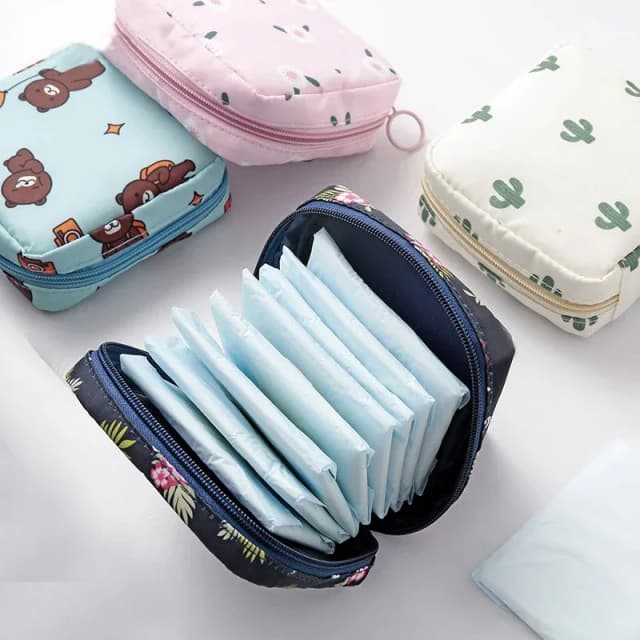 Set di borse per cosmetici piccole da donna con cerniera Mini assorbenti per ragazze Borse per rossetti per trucco Borse da viaggio per organizer per monete per auricolari