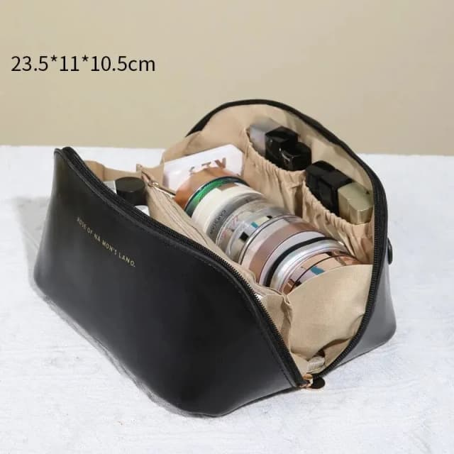 Borsa portaoggetti per cuscini di grande capacità, impermeabile in pelle PU, borsa per il trucco portatile, viaggio e viaggi d'affari, articoli da toeletta portatili B