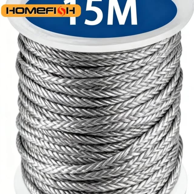Kit di funi per cavi in acciaio inossidabile da 15 m Cavo per cavi da giardino per carichi pesanti Balcone Ringhiera per recinzione per fattoria Rotolo per tende 304 Rivestito in PVC