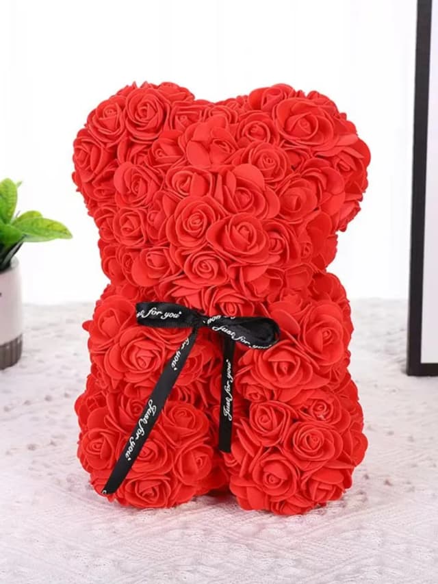 Orsetto di peluche Regalo di San Valentino Regalo creativo di orsetto di rosa Fiore PE Orso di schiuma romantico Regalo decorativo di Natale Festa della mamma