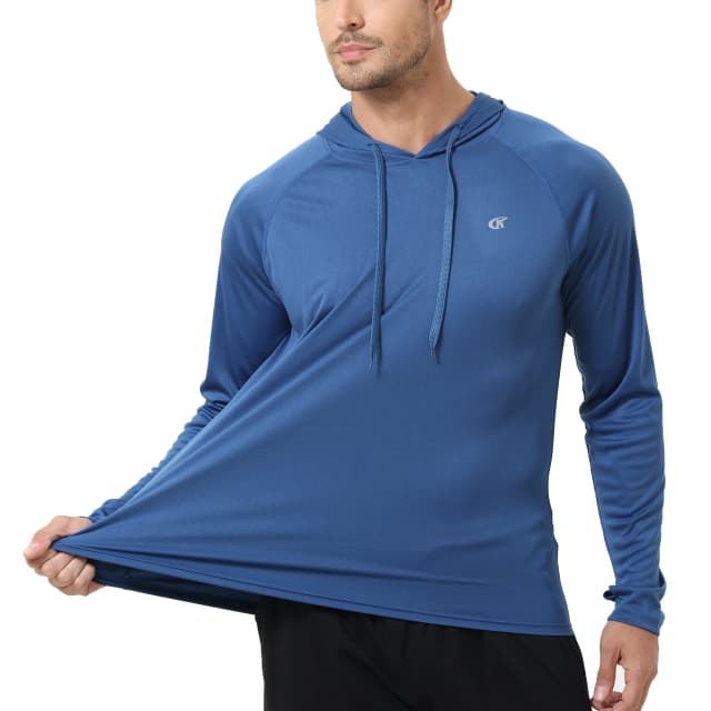 Maglietta Estiva da Uomo a Maniche Lunghe con Protezione UPF 50+, T-Shirt ad Asciugatura Rapida per Sport all'Aperto e Corsa