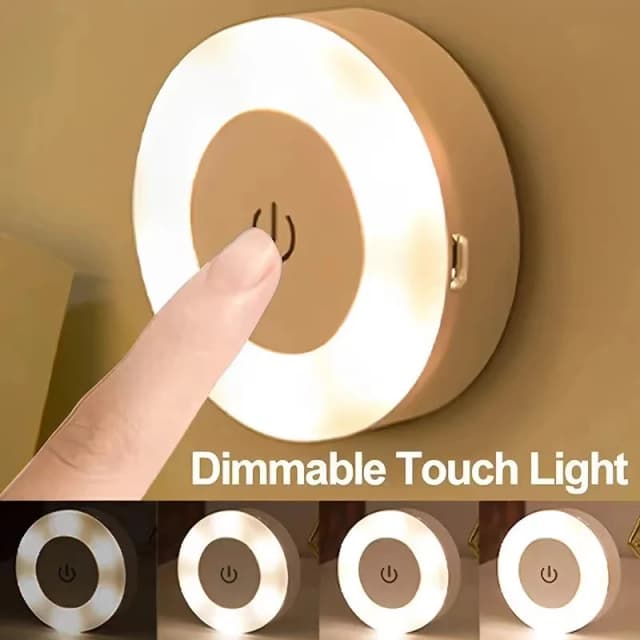 Vara torneira push touch lâmpada portátil lâmpadas led night light 3 cores regulável usb bateria recarregável
