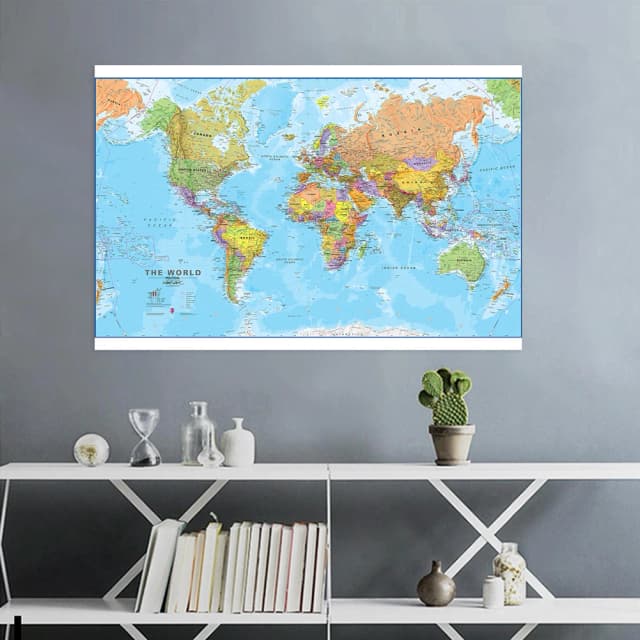 La mappa del mondo 100*70 cm tela non tessuta pittura wall art poster senza cornice stampa soggiorno decorazioni per la casa materiale scolastico