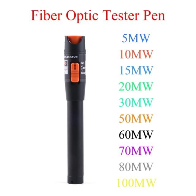 Localizzatore Visivo di Guasti in Fibra Ottica 5MW/10MW/15MW/20MW/30MW/50MW/60MW, Penna Laser Ottica FTTH, Misuratore di Potenza SC/FC/ST