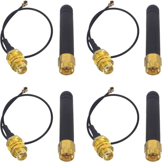 Antenna LoRa 4 pezzi 868 MHz 915 MHz 3DBI con connettore U.FL I-P-E-X-1 a SMA per scheda Lora ESP32 Lora32u4 II WiFi Lora32 15 cm