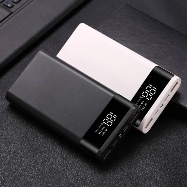 18650 Battery Power Bank Box 5V 2.1A Display LCD 20000MAh Power Board per batteria 6 x18650 custodia Powerbank fai da te (nero)