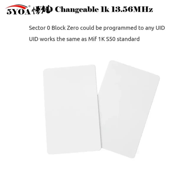 5YOA 10PCS RFID UID Card Riscrivibile 13.56Mhz Clone Per Mifare 1k S50 Copia Scrivibile Modificabile Sistema di Presenza CUID