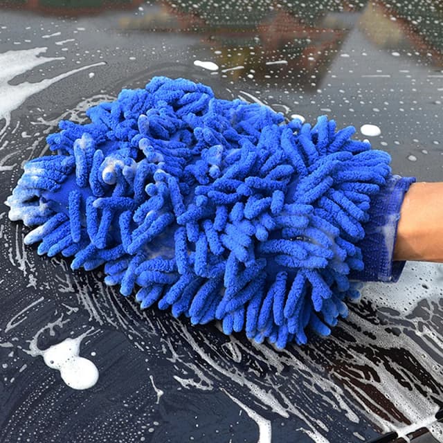 Guanti per lavaggio auto Guanto in ciniglia Stracci di peluche Addensato bifacciale Forniture per auto Strumenti per la pulizia Accessori auto Dettagli auto